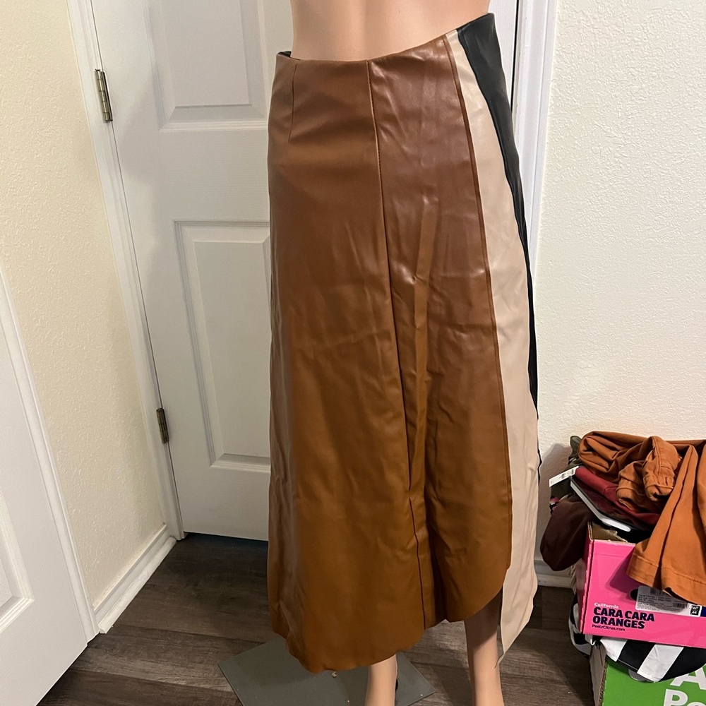 Elegant Brown and Black Women's Skirt